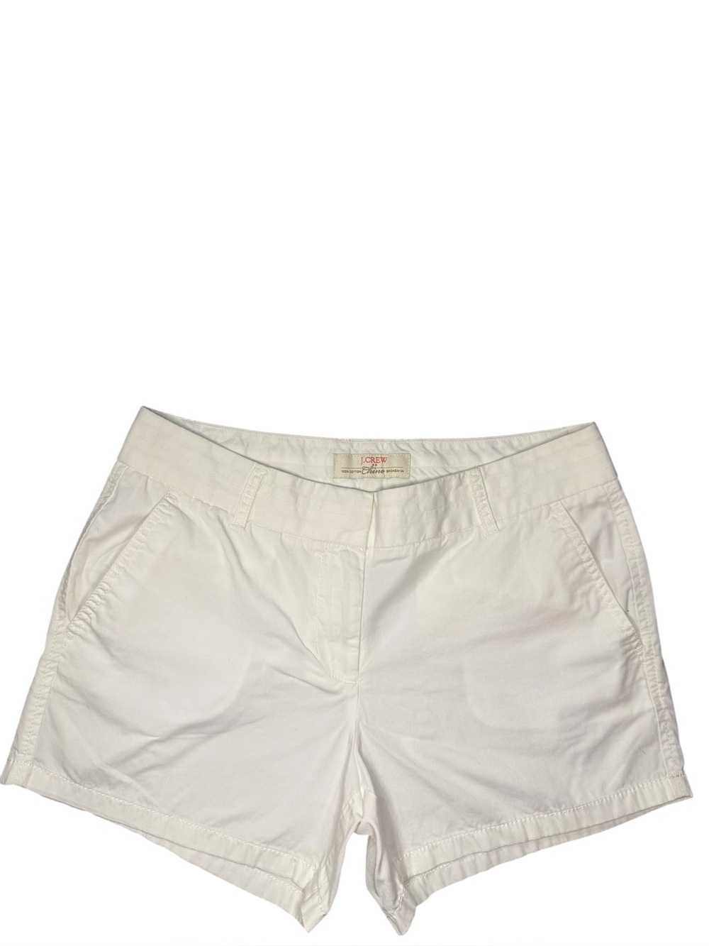 J. Crew Size 4 Broken-In Chino Shorts White 100% Cotton Women's Casual Summer